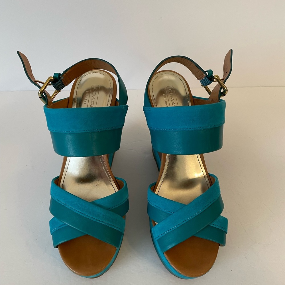 Coach wedge open toe sandals
